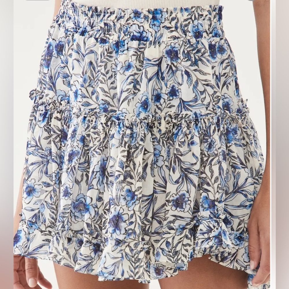 Misa Los Angeles blue floral mini skirt